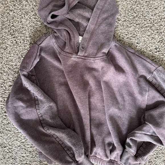 Vintage Havana hoodie distressed elastic waist somewhat cropped stitching detail - Picture 2 of 4